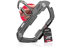 GPCA Multi-Tool Carabiner Clip D Ring Key Chain with Keychain Organizer – Bottle Opener, Heavy-Duty Carabiner Clip for Campin