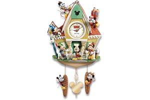 The Bradford Exchange Disney Mickey Mouse Through The Years Cuckoo Clock with Lights Music and Motion