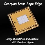 Varilight 2G 1 or 2 Way 10A Switch Georgian Brass XG2W view 3