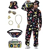 Deaboat 80s Outfit for Men 90s Track Suits Mens Halloween Costumes Retro Tracksuit Windbreaker Sportswear