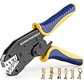Haisstronica Crimping Tool for Non-Insulated Open Barrel Terminals Receptacles,AWG 20-10 Ratchet Wire Crimper Tool,Wire Termi