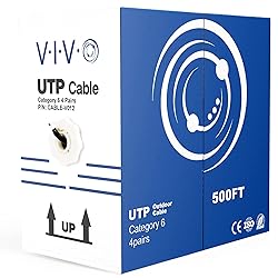 VIVO Black 500ft Bulk Cat6, CCA Ethernet Cable, 23