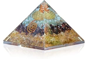 Orgonite Crystal Triple Money Pyramid Energy Generator Promotes Wealth and Prosperity with Green Aventurine, Red Garnet and Citrine – Attract Money and Success with Lucky Orgone Crystals