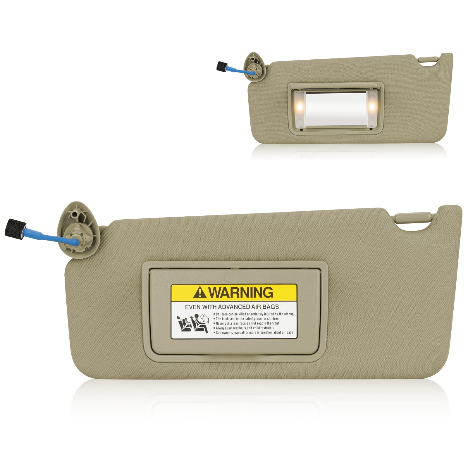 Photo 1 of Left Driver Side Sun Visor for Honda Accord 2008 2009 2010 2011 2012, Replace for 83280TA0A91ZB, Beige Left Side Sun Visor with Light