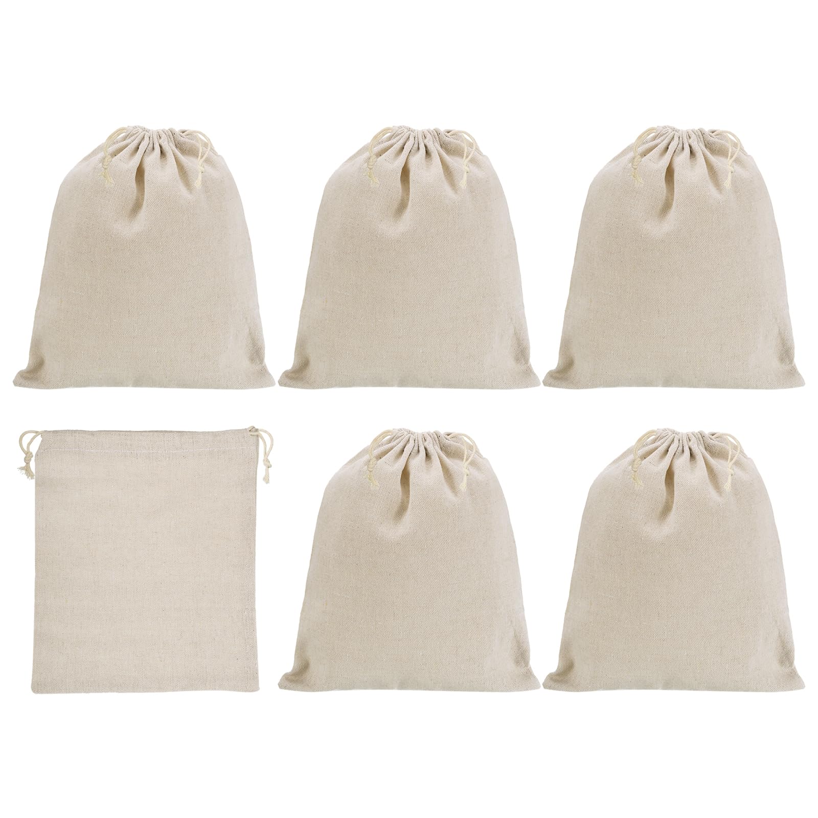PATIKIL 10"x8" Coin Money Sacks Bag, 6Pcs Bank Deposit Change Transit Cash Bags with Drawstring Currency Gift Sacks Style 1, Beige