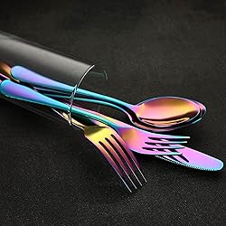 Rainbow Silverware Set Flatware Cutlery - 40 Pieces