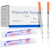 (U-100)-31G Syringes 5/16 Inch (8mm) 0.5ml/cc, Pack of 100 | Disposable Lab Supplies,Individually Wrapped