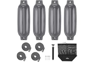 Affordura Boat Fender 4 Pack Boat Bumpers Fenders with 4 Ropes, Boat Bumpers for Pontoon Boat Fenders Inflatable
