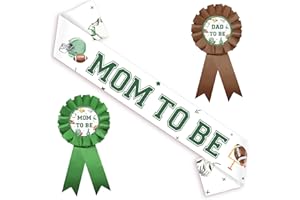 Football Baby Shower Decorations Mom to Be Dad to Be Corsage Pins Set Mom to Be Sash Touchdown It’s a Boy Decoration for Preg