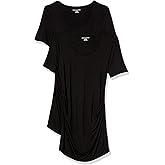 �鶹�� Essentials Women's Maternity 2-Pack Short-Sleeve Rouched Scoopneck T-Shirt