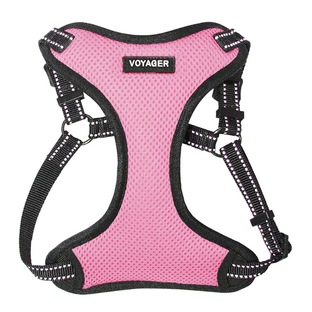 Voyager Step-In Flex Dog Harness - All Weather Mesh, Step In Adjustable Harness for Small and Medium Dogs by Best Pet Supplies - Pink, Large