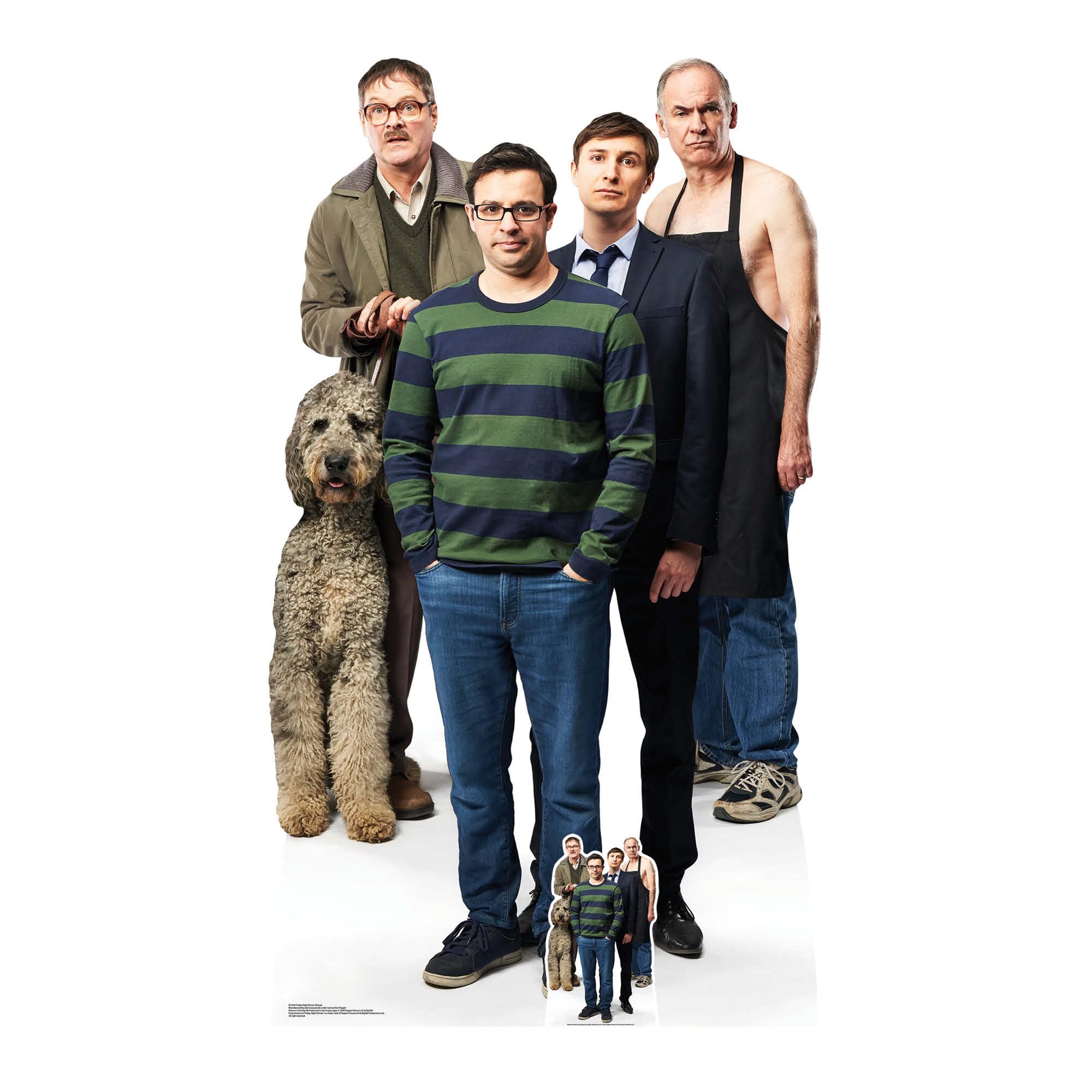 STAR CUTOUTS SC1634 Friday Night Dinner Family Jonny, Adam, Jim & Dad Lifesize Cardboard Cutout – Iconic Sitcom Display for Fans & Gifts