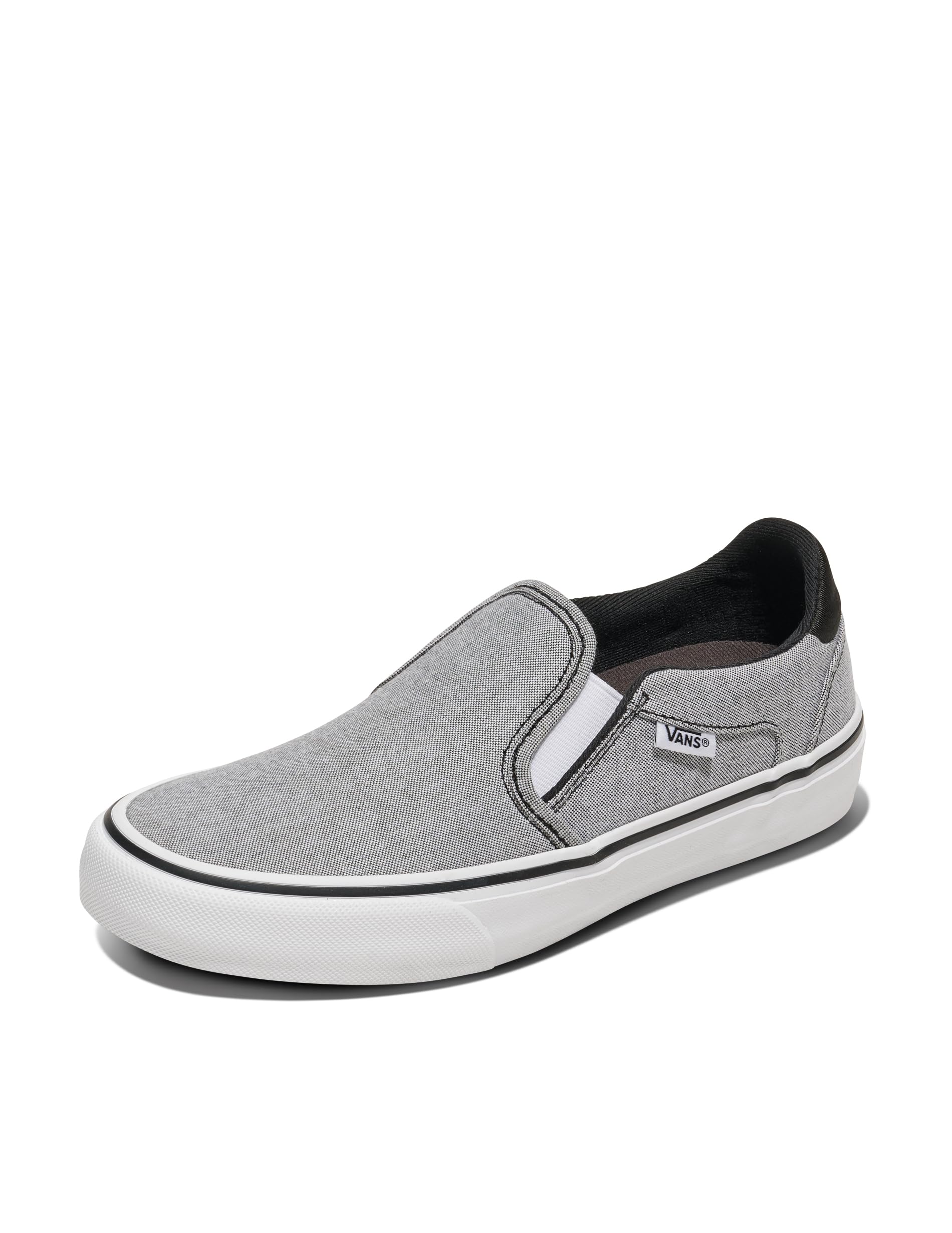 Photo 1 of Vans Women's Asher Deluxe Slip-On Shoe | Comfortable Sneakers for Fashion, Walking & Everyday Wear, Summer Canvas Black, 7.5