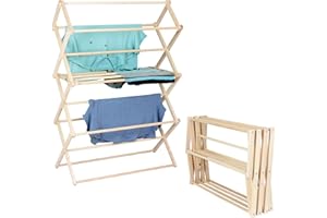 Pennsylvania Woodworks Clothes Drying Rack: Solid Maple Hard Wood Laundry Rack for Sweaters, Blouses, Lingerie & More, Durable Folding Drying Rack, Made in USA, No Assembly Needed, Large