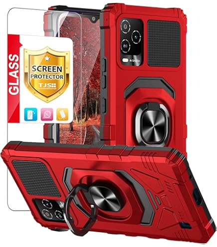 BWEGRHE Custodia per telefono con design divertente Racoon per Blu View 5 Pro B170D con pellicola protettiva in vetro temperato, 2 strati antiurto TPU angolo cornice integrata custodia paraurti per