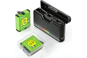 Hero 8/7/6 Battery 2-Pack 1800mAh Batteries Compatible with GoPro Hero 8 Black, 7 Black, 6 Black,5 Black and 3Charger (Compat