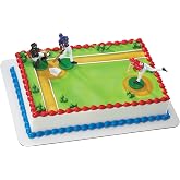 Batter Up Baseball Cake Topper | 3 Piece Birthday Party Decoration Set | Includes pitcher, batter &amp; catcher figurines, ready to use for baseball themed parties, reusable, food safe, 3D