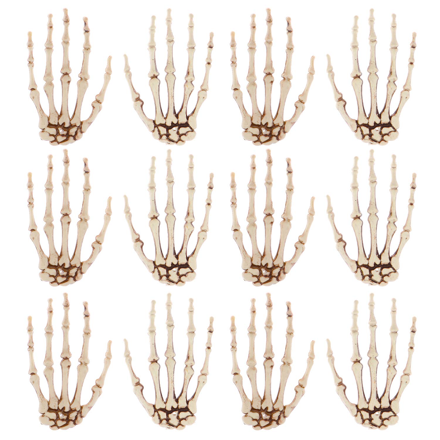 LOCOLO 6 Pairs Halloween Skeleton Hands Plastic Life Size Hands Halloween Plastic Hands for Halloween Party Prop Decoration