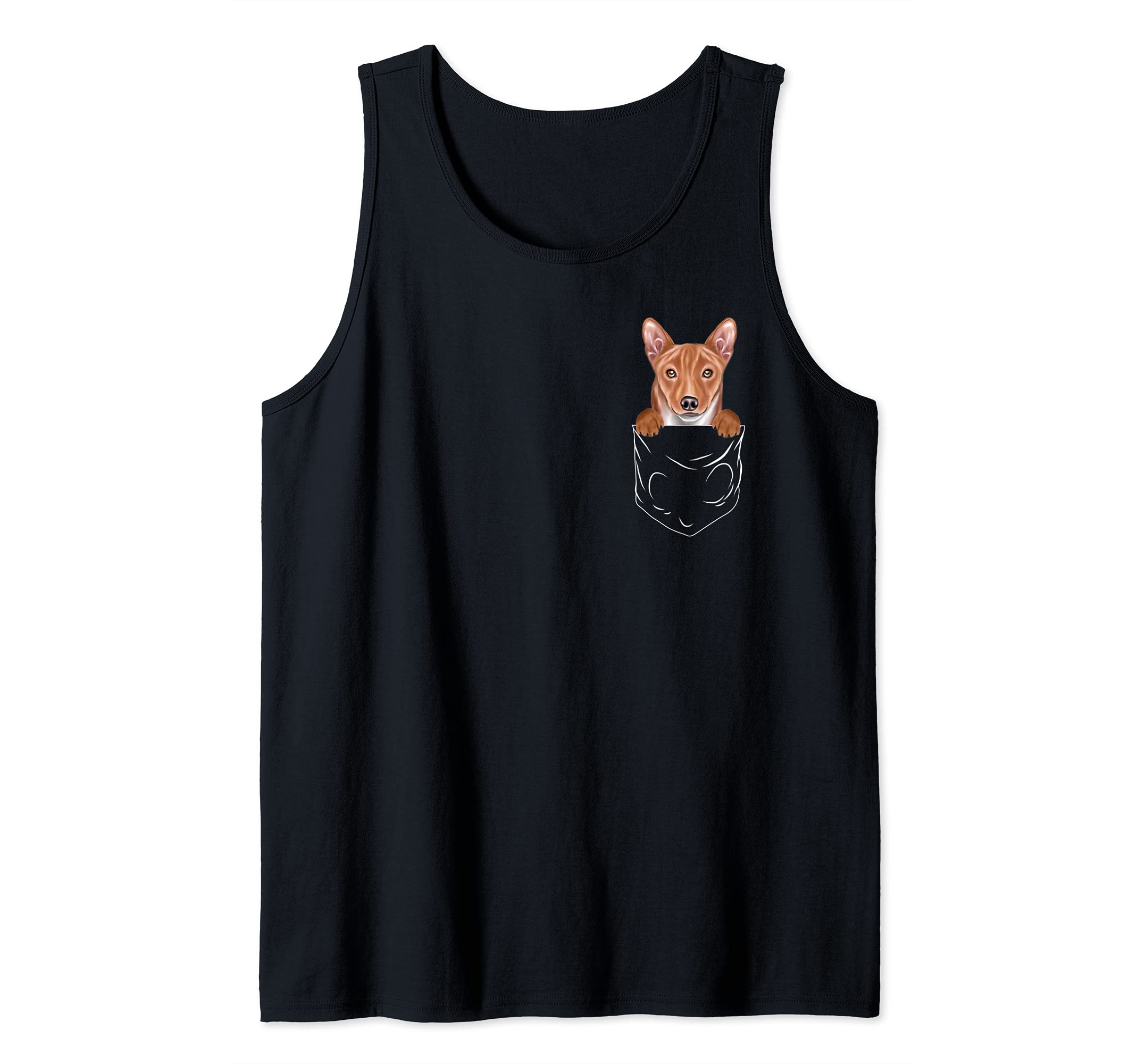 Dog In Pocket Basenji Funny Dog Lover Tank Top