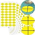 3/4" x1/2" Machine Embroidery Design Placement Reusable Oval Shape Target Yellow Embroidery Target Labels 360 Pcs