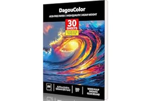 DagouColor Bloc de papier aquarelle A4, 30 feuilles, papier pressé à froid, 63,5 kg/300 g/m², livre d'artiste pour adultes et