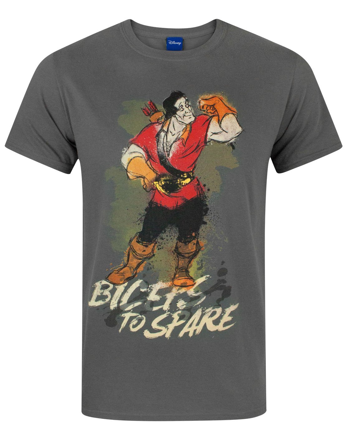 Disney Beauty and The Beast Gaston Men's T-Shirt Charcoal