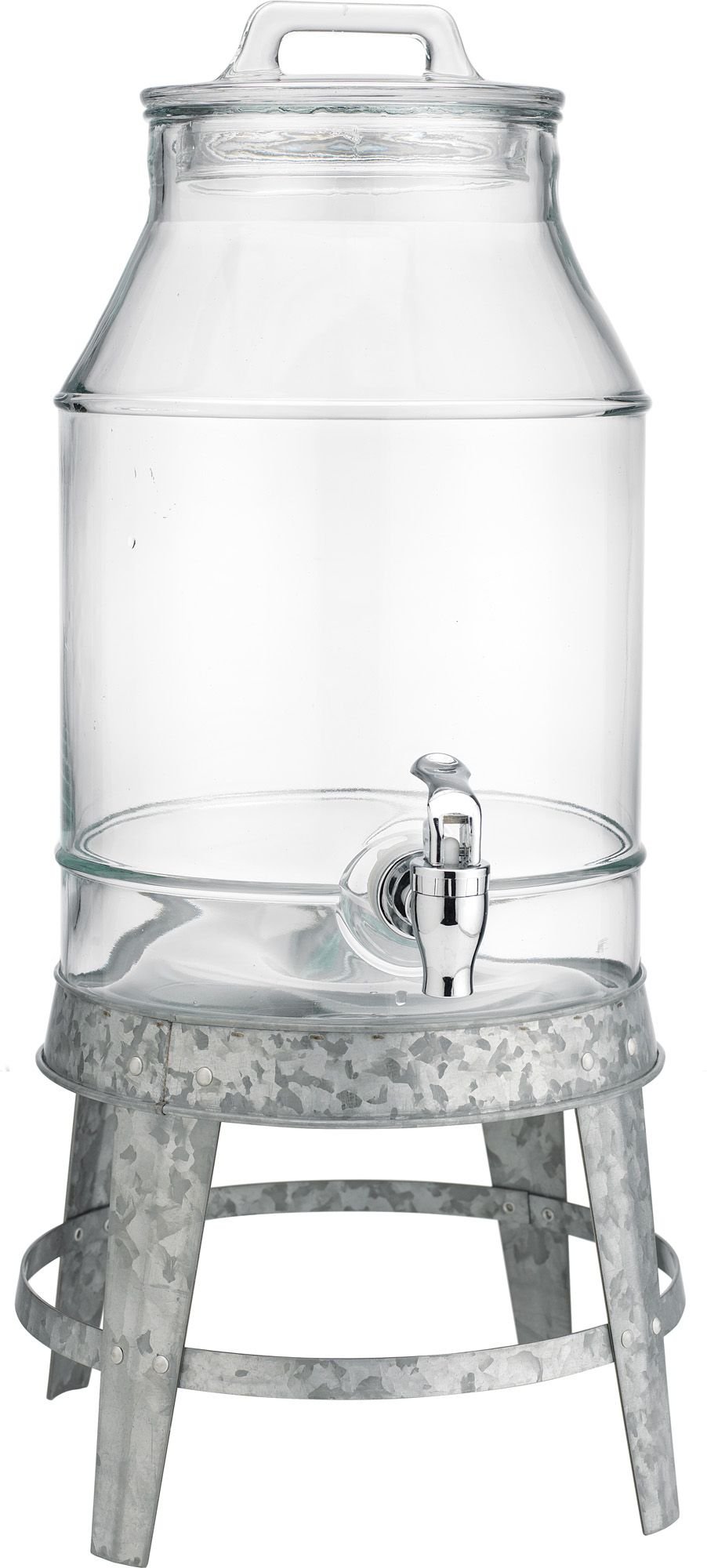 Classic Beverage Drink Dispenser Hammerd Durable Glass on galvanized