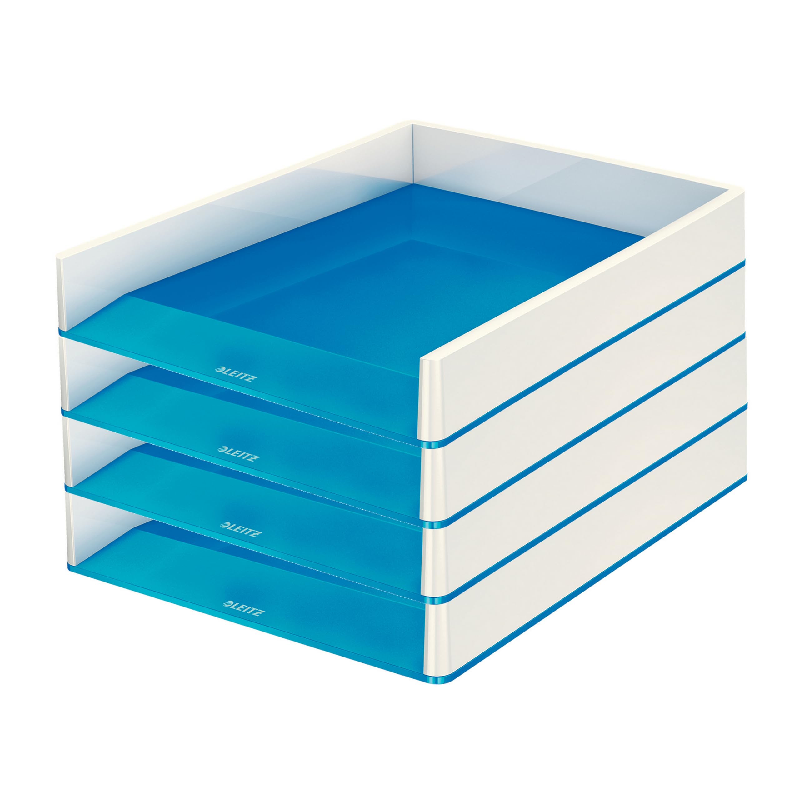 Leitz Wow Duo Colour 53611036 Letter Tray Set of 4 Blue