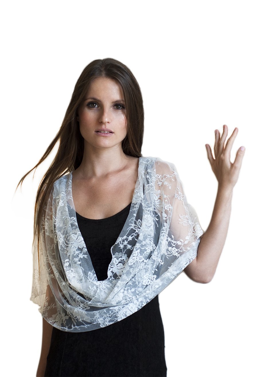 Silver lace shawl Clearance