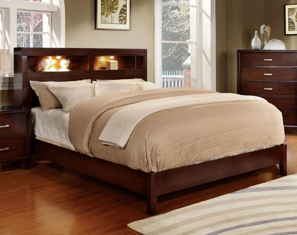 Best Storage Headboard Queen Dark Cherry