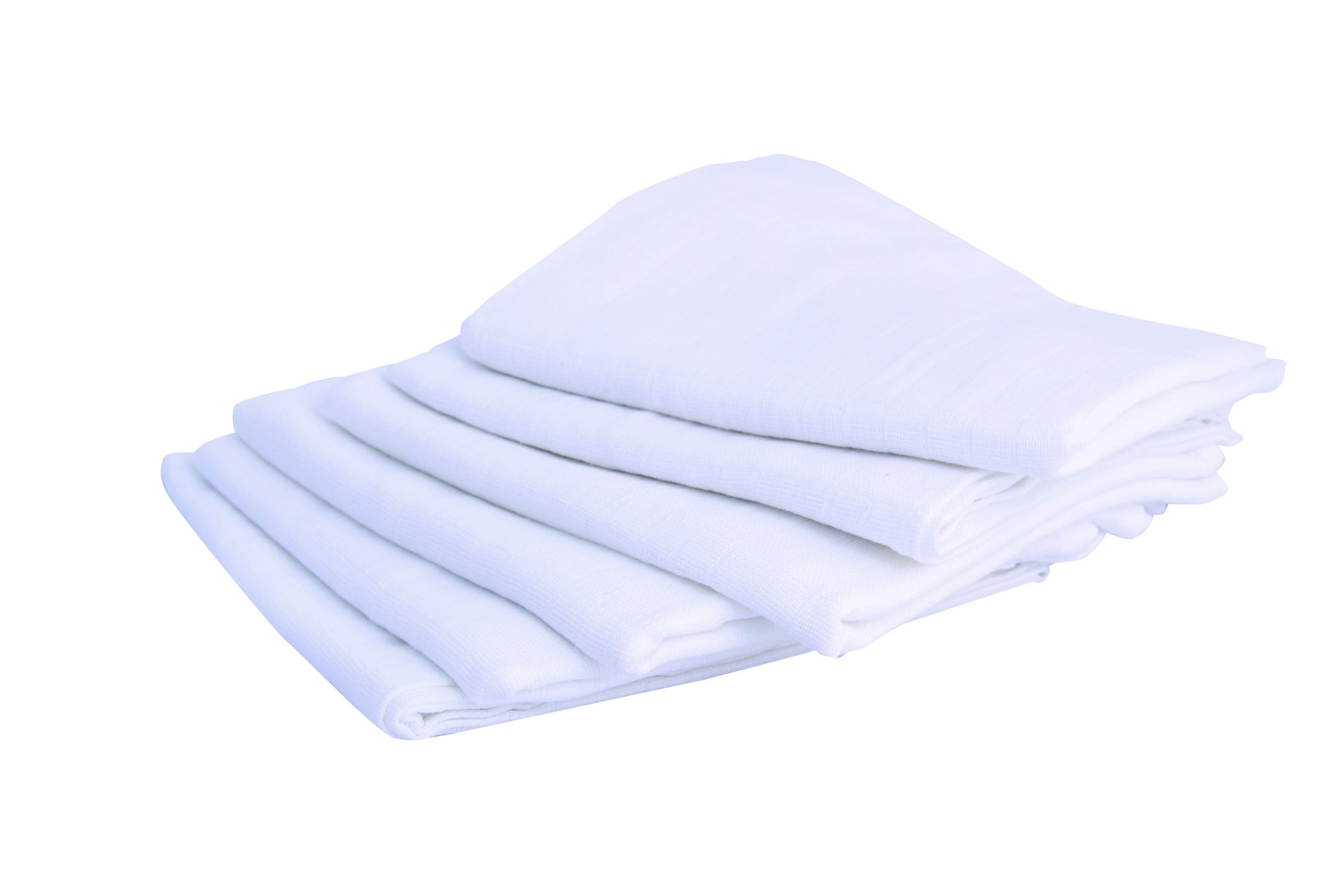 Poyetmotte 6 Piece Plain Diaper Set, White, Multicolor