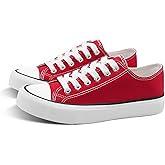 ANTLULU Womens Canvas Shoes Low Top and Lace up Fashion Casual Sneakers Black and White Classic