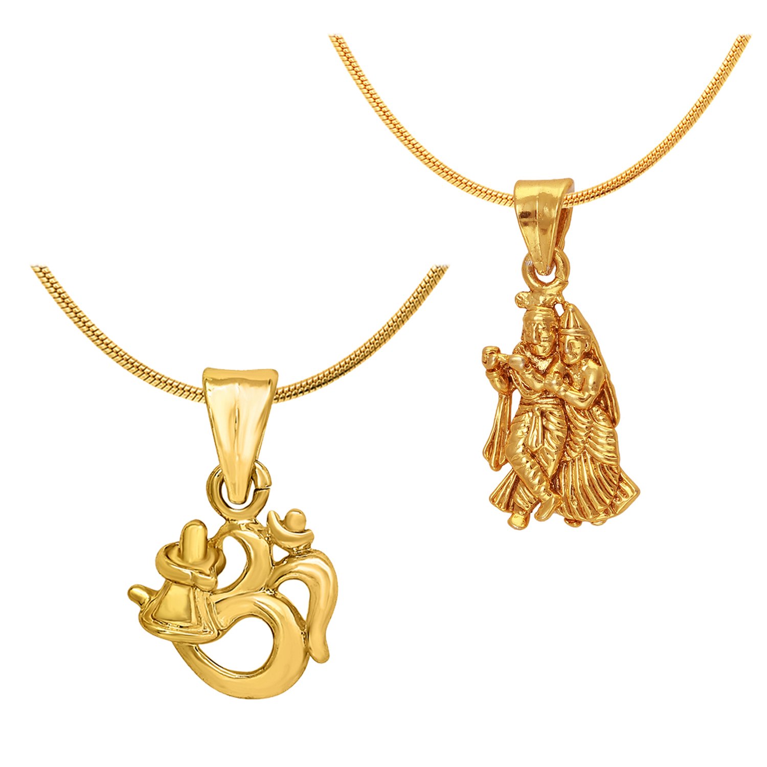 Gold locket radha krishna Clearance