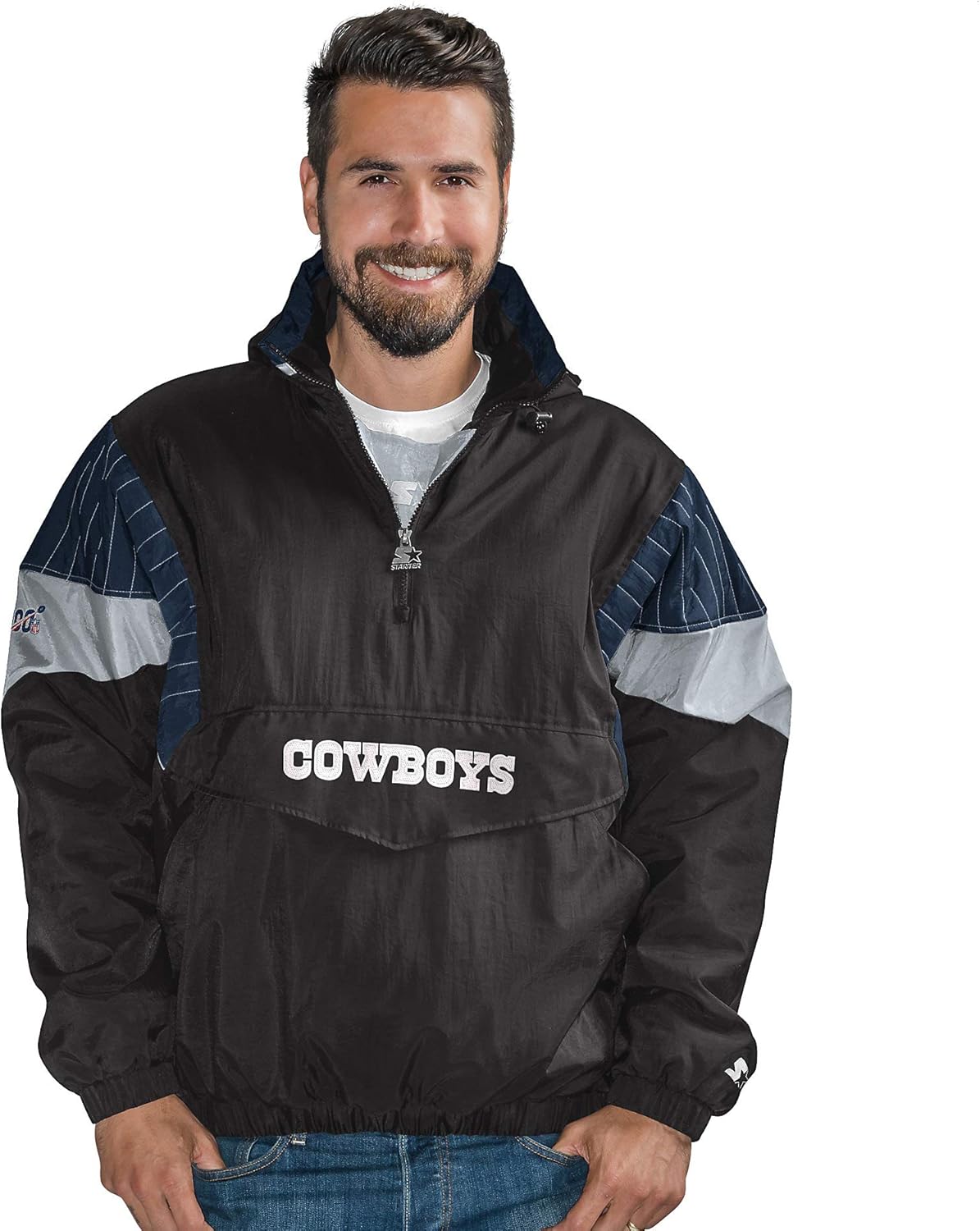 dallas cowboys pullover starter jacket