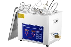 VEVOR Professional Ultrasonic Cleaner 10L/2.5 Gal, Easy to Use with Digital Timer & Heater, Stainless Steel Industrial Machine for Jewelry Dentures Small Parts, 110V, FCC/CE/RoHS Certified