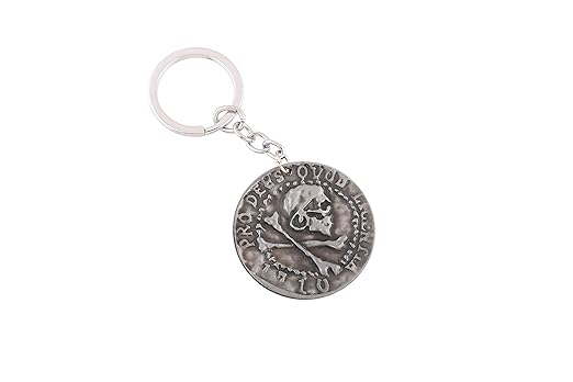 AVI Techpro Metal Keychain with Silver Pirates Ship Design Keychain (Set of 1)