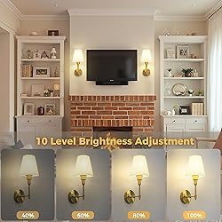 DORESshop Battery Operated Wall Sconce Set of