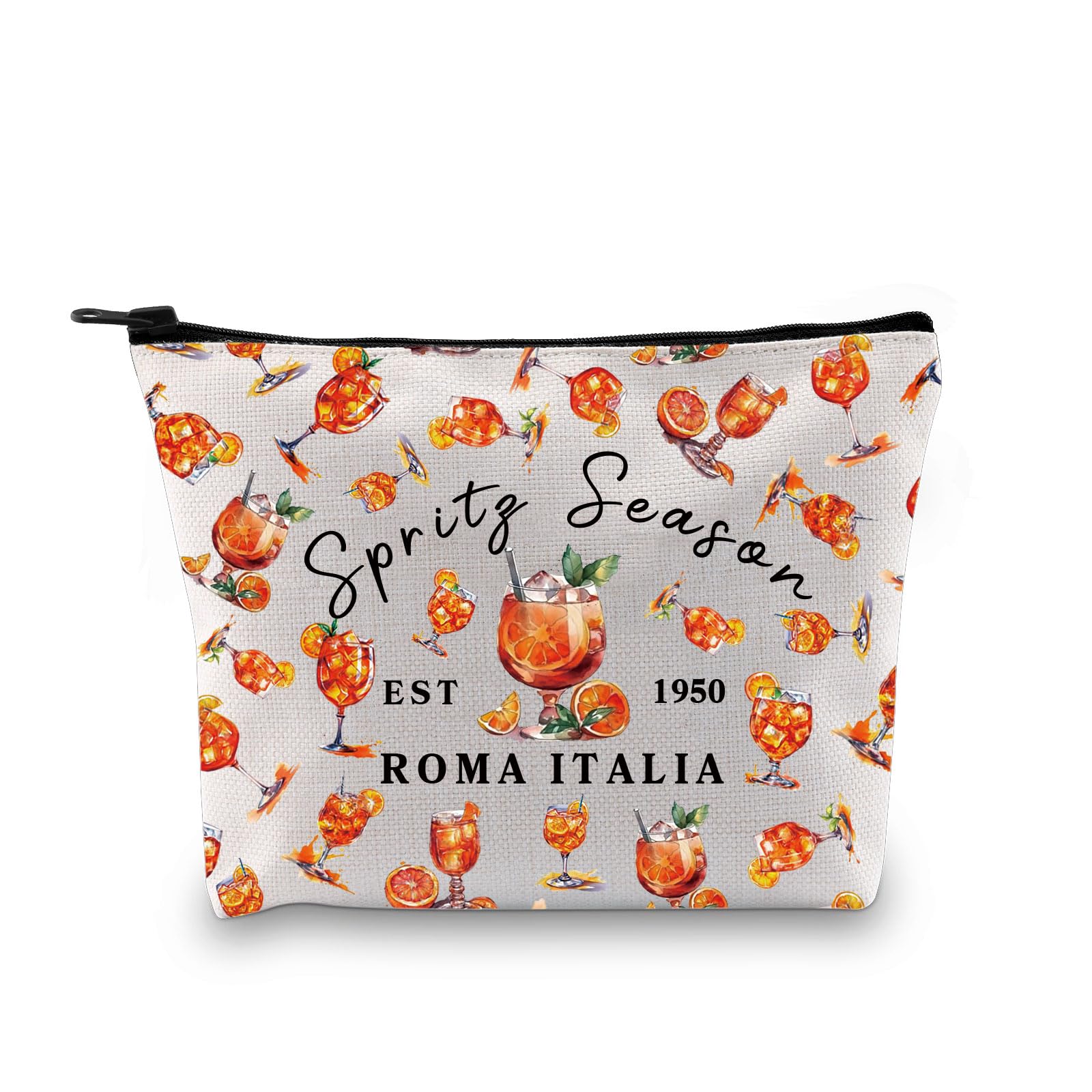 Italia Cosmetic Bag Italy Lover Gift Italy Trip Toiletry Bag Aperol Spritz Fan Gift Spritz Season Roma Italia Makeup Bag Aperitivo Gift (Spritz)