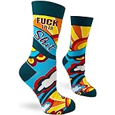 Fabdaz Novelty Crew Socks for Women with Funny Naughty Saying - F-ck This Shit