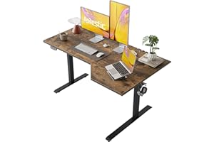 Agilestic Electric Standing Desk, L-Shaped 55 Inches Height Adjustable Desk, Sit and Stand up for Work Office Home, Ergonomic Rising Computer Table for Home Office with Splice Board, Rustic Brown