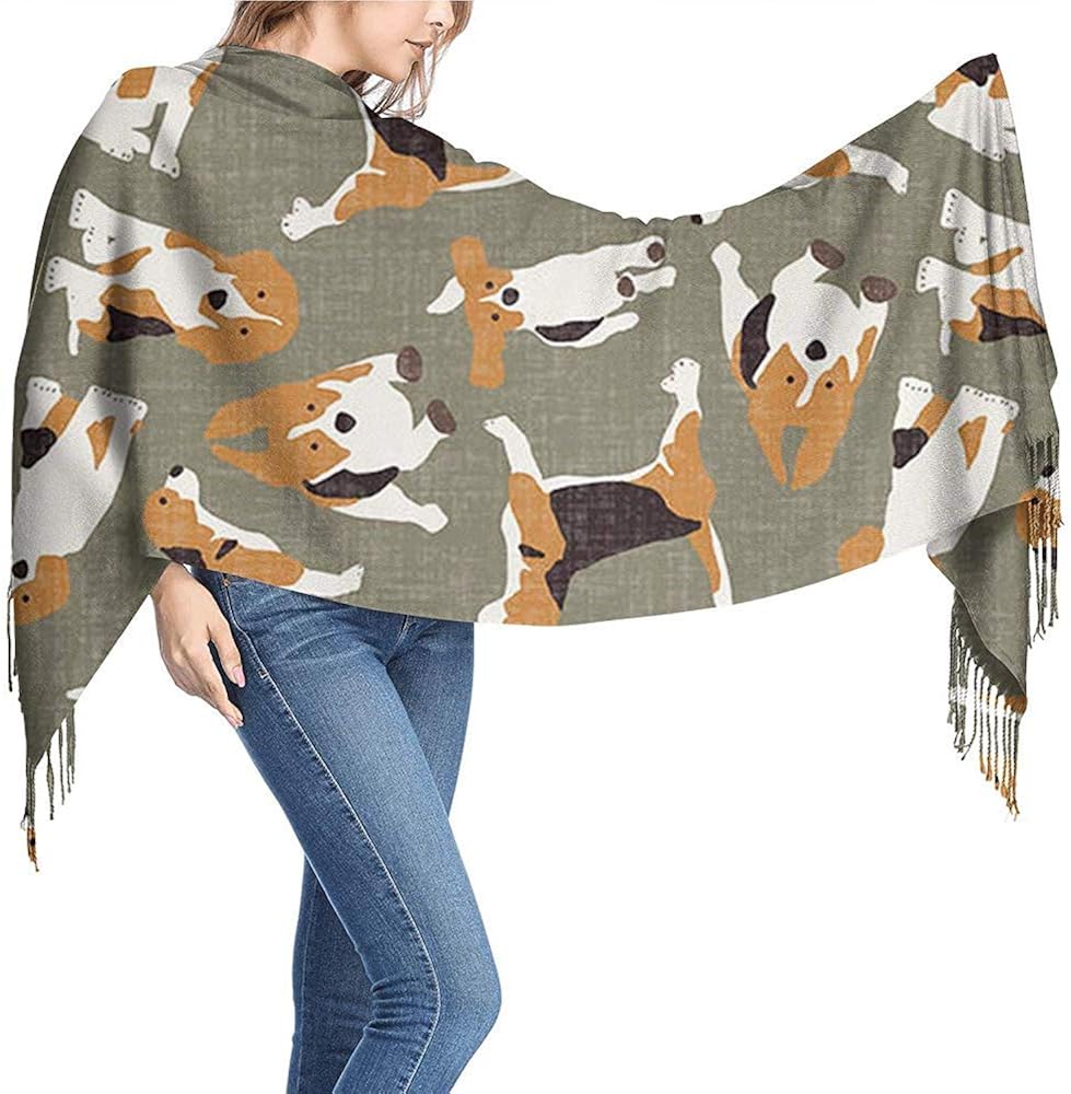 Cute Dog Breed Beagle Womens Cashmere Shawl Scarves Scarfs for Women