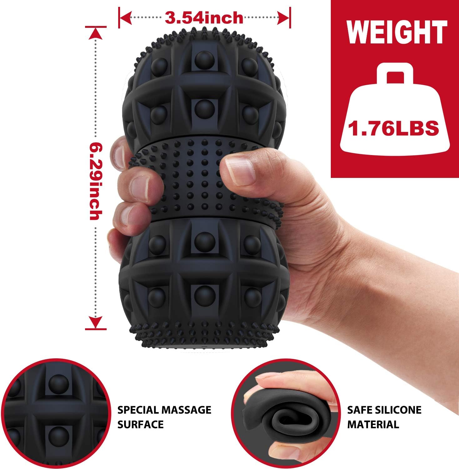 FITINDEX Electric Massage Ball, Vibrating Massage Ball 4-Speed Intensity for Deep Tissue Massage Therapy, Fitness Yoga Massage Roller Ball Rechargeable for Pain Relief Muscle Recovery: Health & Personal Care