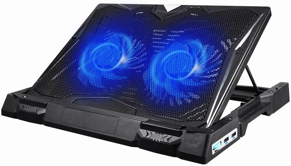 WeDone Gaming Laptop Cooling Pad Notebook Cooler Stand with 2 fans for up to 19 inches