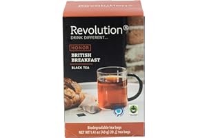 REVOLUTION TEA® English Breakfast Tea [THE ORIGINAL] – British Breakfast – Premium Full Leaf Tea – Biodegradable Infuser Tea Bags – Black Tea – 20 Bags