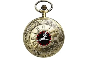 SIMAOTE Vintage Quartz Pocket Watch Men's Classic Steampunk Pocket Watch with Chain/Roman Numerals Dial/Gift Box