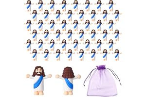 MORESIS Mini Jesus Figurines in Bulk 50 Pack with Storage Bag, Little Jesus Figures Pocket Size Jesus Mini Figure Religious Christian Gifts Jesus for Sunday School Easter Eggs Stuffers Church Decoration