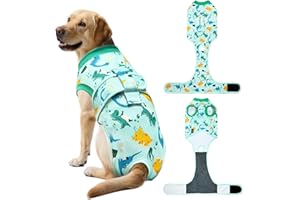 KAROKU Recovery Suit for Dogs and Cats, Soft Surgery Suit for Female Spay, Dog Onesie for Male Neuter, Anti-Licking Surgical Recovery Shirt, Dog Cone Alternative Surgical Clothes, Green, Small