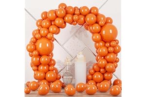 Voircoloria 90pack Orange Balloons Different Size 18/12/10/5 Inch Burnt Orange Balloon Garland Arch Kit for Thanksgiving Day, Fall Theme Party, Wedding, Birthday, Halloween, Baby Shower Decorations