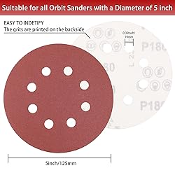 Akjwp 5-Inch 8-Hole Sanding Disc Hook and Loop