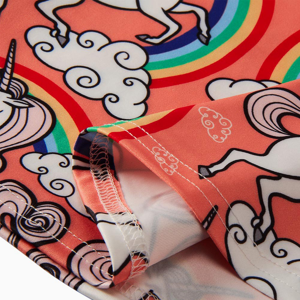 Girl Dress Swing Dress for Kid Rainbow Unicorn Print Cotton Dresses Outfit Size 4 5 Summer Weekend Fit (Champagne Unicorn, 4-5 T)